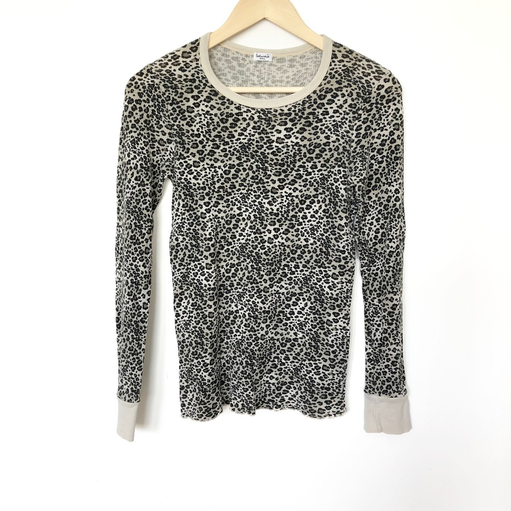 SPLENDID- Printed Leopard Waffle Tee